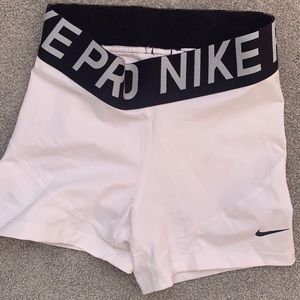 White Nike Pro Shorts